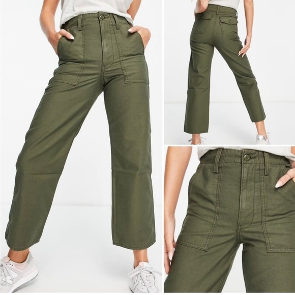 Levi's Pants - LEVIS • Women’s Ribcage Straight Utility Pants in Olive Night Size 26